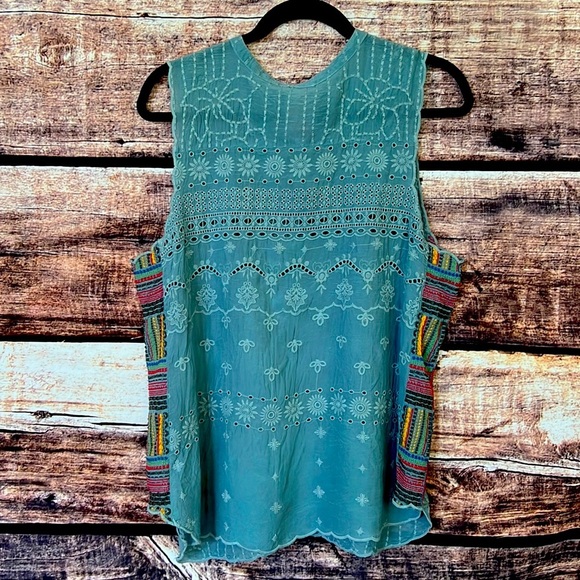 Johnny Was blouse green color size large - Picture 2 of 7